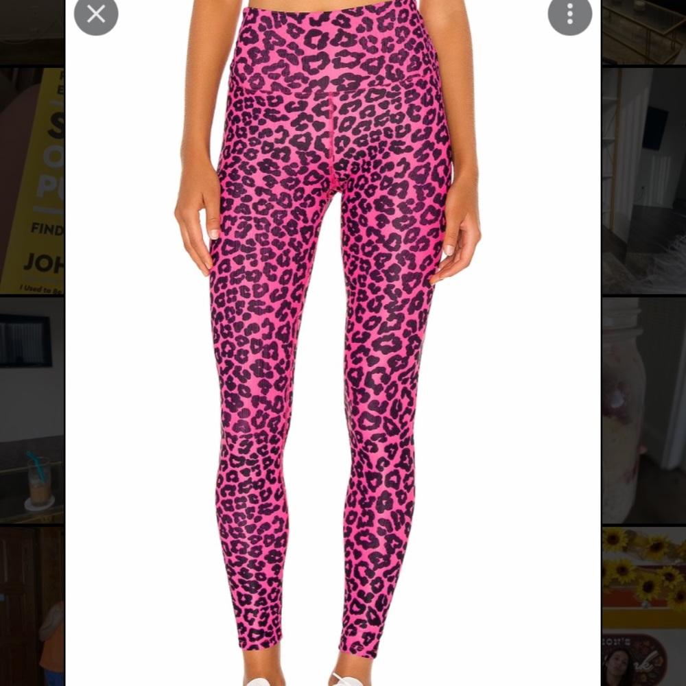 BEACH RIOT PINK LEOPARD AYLA LEGGING SIZE M